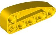Technic Beam 2 x 5 L-Shape with Quarter Ellipse Thick in Yellow