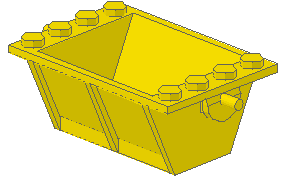 Tipper Bucket 4 x 6 x 2 in Yellow