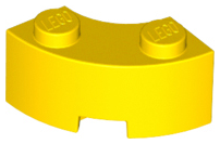 Brick Round Corner 2 x 2 Macaroni with Stud Notch and Reinforced Underside [New Style] in Yellow