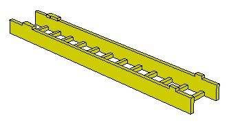 Ladder 10.3cm (collapsed) 3-Piece - Middle Section in Yellow