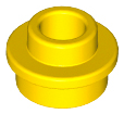 Plate Round 1 x 1 with Open Stud in Yellow