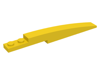 Brick Curved 10 x 1 [Asymmetric Inside Ridges] in Yellow
