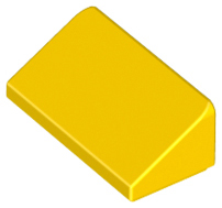Brick Sloped 30° 1 x 2 x 2/3 in Yellow