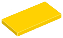 Tile 2 x 4 with Groove in Yellow