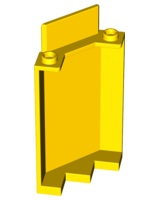Panel 3 x 3 x 6 Corner Wall without Bottom Indentations in Yellow