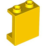 Panel 1 x 2 x 2 [Side Supports / Hollow Studs] in Yellow