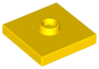Plate Special 2 x 2 with Groove and Center Stud (Jumper) in Yellow