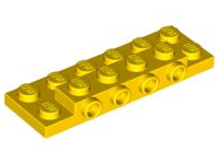 Plate Special 2 x 6 x 2/3 with 4 Studs on Side, 1 Support Wall on Bottom in Yellow