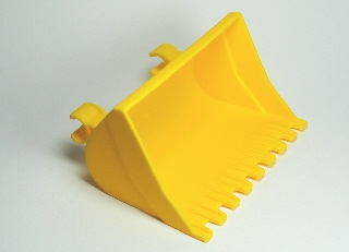 Duplo Front End Loader Bucket, with 9 Teeth in Yellow