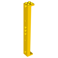Support 2 x 2 x 13 with 5 Pin Holes in Yellow