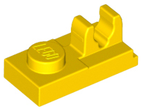 Plate Special 1 x 2, Top Clip [Split] in Yellow