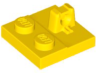 Hinge Plate 2 x 2 Locking with 1 Finger on Top in Yellow