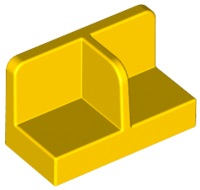 Panel 1 x 2 x 1 with Rounded Corners and Central Divider in Yellow