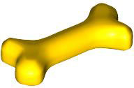 Animal Body Part, Dog Bone [Short] in Yellow