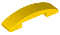 Brick Curved 4 x 1 Double, No Studs in Yellow
