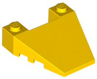 Brick Wedged, Sloped 4 x 4 Taper, with Stud Notches in Yellow