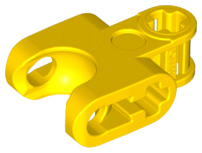 Technic Axle Connector 2 x 3 with Ball Socket, Open Lower Axle Holes in Yellow