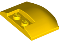 Brick Round 3 x 4 x 2/3 Triple Curved with 2 Sunk Studs in Yellow