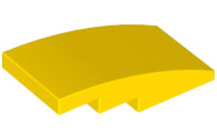 Brick Curved 4 x 2 No Studs in Yellow