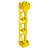 Support 2 x 2 x 10 Girder Triangular Vertical - Type 4 - 3 Posts, 3 Sections in Yellow