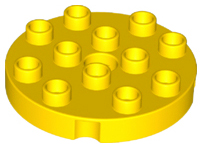 Duplo Plate Round 4 x 4 in Yellow