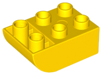 Duplo Brick 2 x 3 with Curved Bottom in Yellow