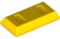 Tile Special 1 x 2 with Sloped Walls AKA Money / Gold Bar [Ingot] in Yellow