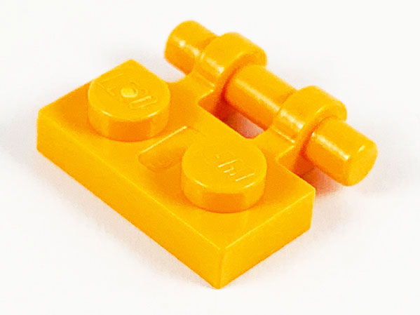 Plate Special 1 x 2 Side Handle [Free Ends] in Medium Orange