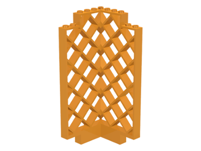Belville, Wall, Lattice 6 x 6 x 12 Corner in Medium Orange