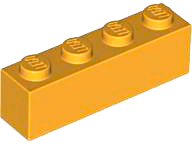 Brick 1 x 4 in Medium Orange