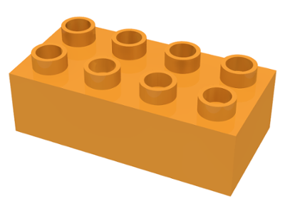 Duplo Brick 2 x 4 in Medium Orange