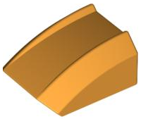 Brick Curved 2 x 2 with Lip, No Studs in Medium Orange