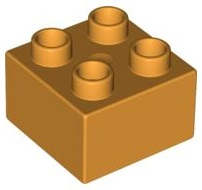 Duplo Brick 2 x 2 in Medium Orange