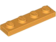 Plate 1 x 4 in Medium Orange