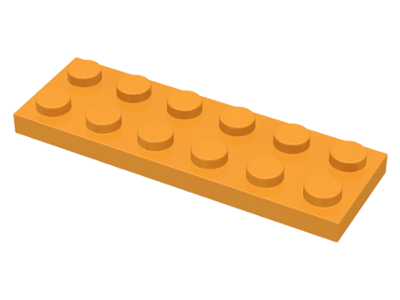 Plate 2 x 6 in Medium Orange