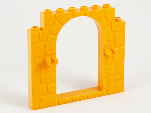 Door Frame 1 x 8 x 6 with Moulded Stone Print and Clips in Medium Orange