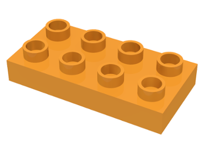 Duplo Plate 2 x 4 in Medium Orange