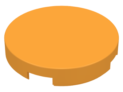 Tile Round 2 x 2 with Bottom Cross in Medium Orange