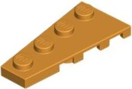 Wedge Plate 4 x 2 Left in Medium Orange