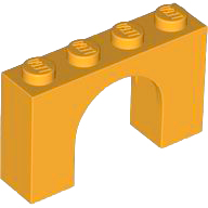 Brick Arch 1 x 4 x 2 in Medium Orange