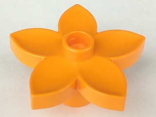 Duplo Plant, Flower with 1 Top Stud in Medium Orange