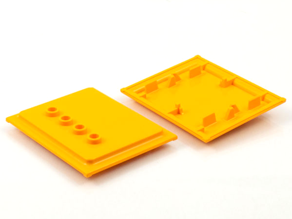Scala, Building, Wall Panel 5 x 6 with Four Studs in Medium Orange