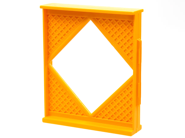 Scala, Building, Wall, Diamond Shaped Window 8 x 2 x 8 in Medium Orange