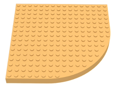 Brick Round Corner 16 x 16 in Light Orange