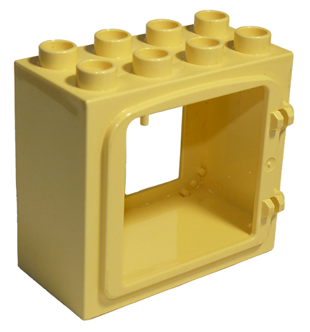 Duplo Door / Window Frame with Raised Door Outline in Light Yellow