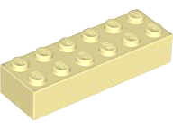 Brick 2 x 6 in Light Yellow