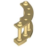 Fence Spindled 4 x 4 x 2 Quarter Round with 2 Studs in Light Yellow