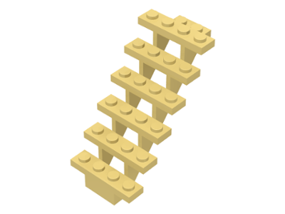 Stairs 7 x 4 x 6 Straight Open in Light Yellow