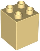 Duplo Brick 2 x 2 x 2 in Light Yellow