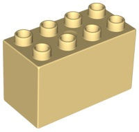 Duplo Brick 2 x 4 x 2 in Light Yellow